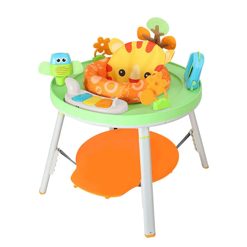 Baby bouncing activity chair in duck or lion theme with optional music cushion