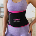Waist support belt for yoga and fitness in black with adjustable fastening, available in blue orange pink and sizes L M XL