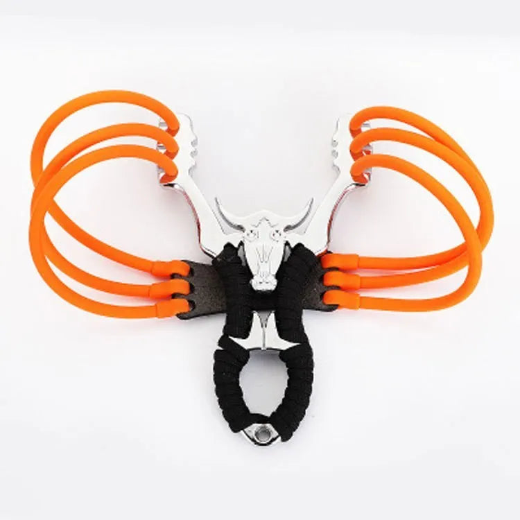 Traditional zinc alloy outdoor slingshot with Dawei power card ball bow design for target shooting.