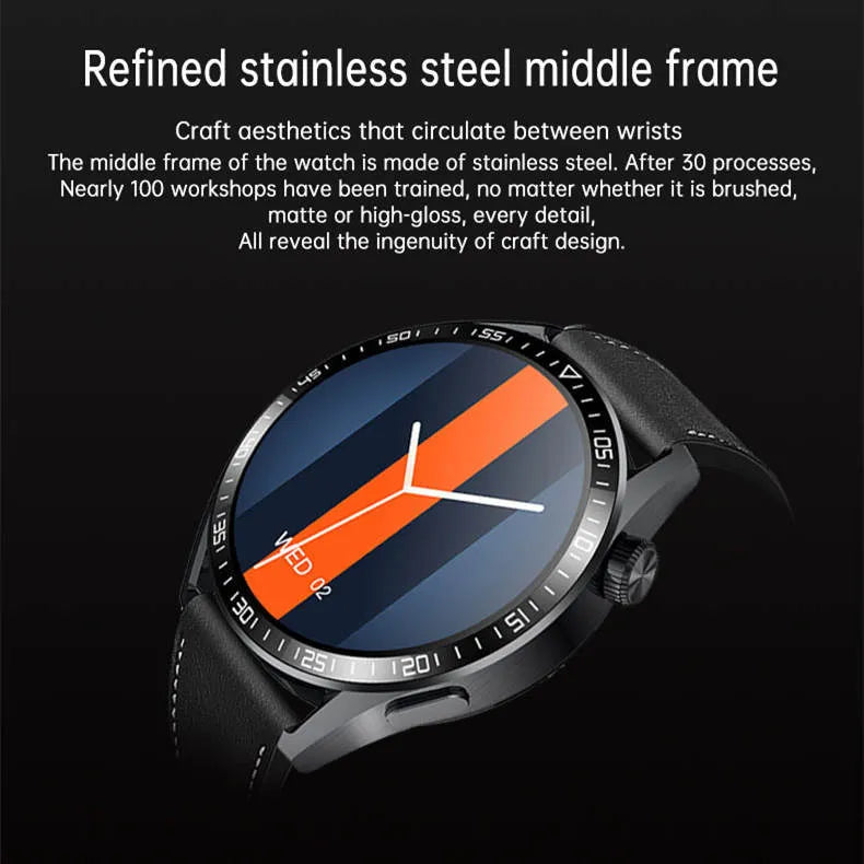 Black and silver GS3 Max smart watch on silicone strap showing 1.35-inch IPS screen with health metrics display.