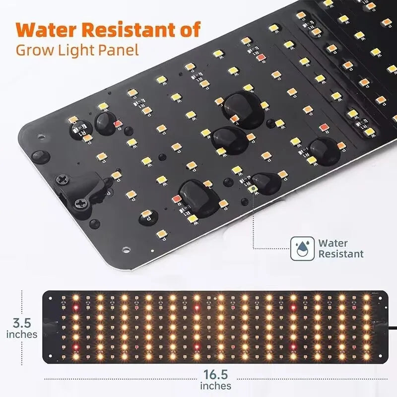 LED full spectrum plant growth lamp with aluminium shell, warm pink light, 546 LED beads, dimming and timing controls