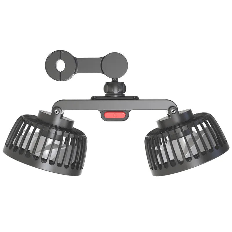 Black car USB rear pillow single head fan with universal mounting and USB power connection