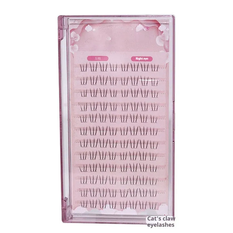 12-row kitten's paw lower eyelashes with natural sheer roots in 4-5-6mm pointed tail style