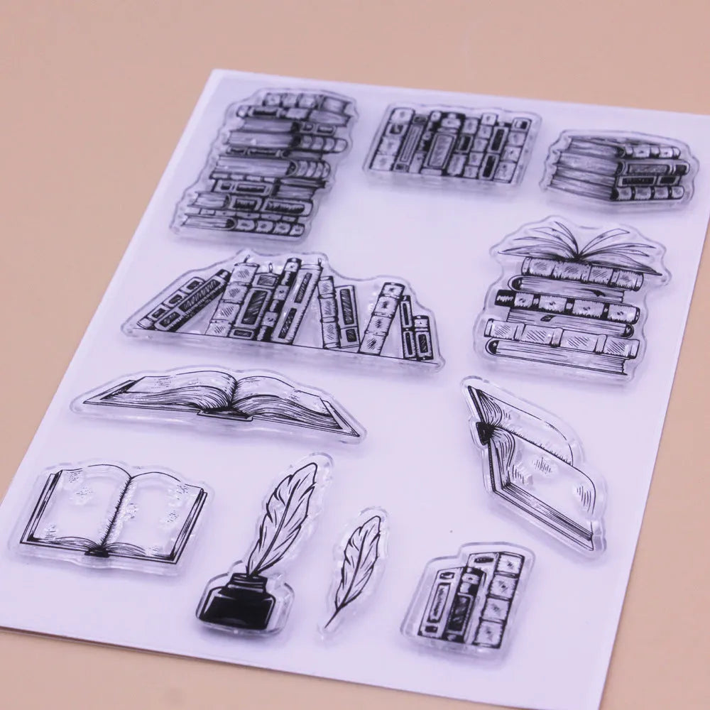 Transparent silicone stamp measuring 11 by 16 centimetres with self-adhesive back for hand account cards