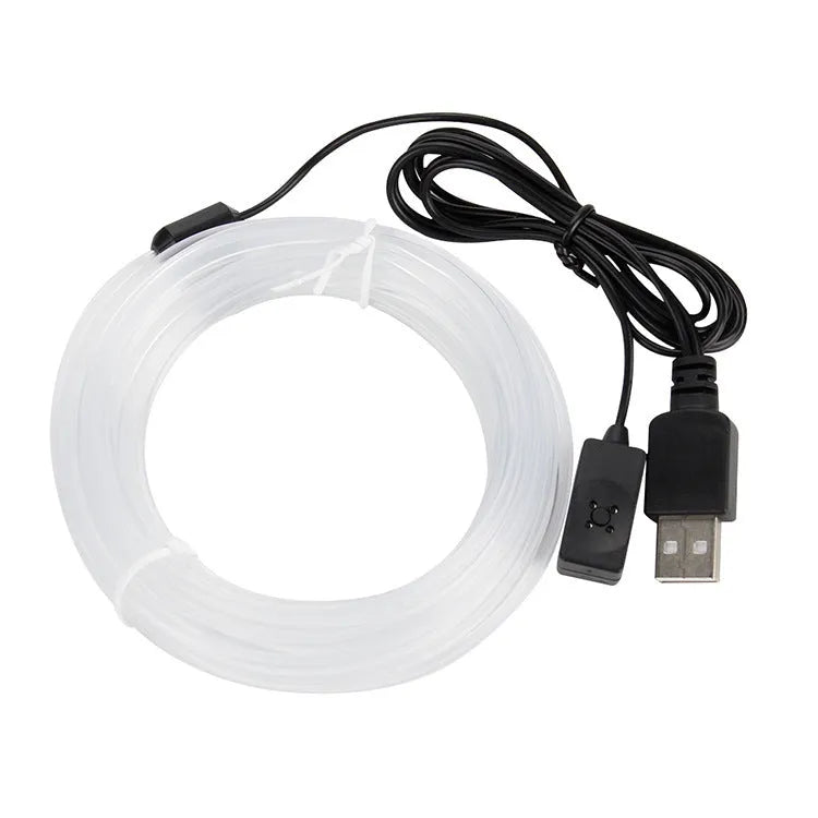 Universal car EL luminous ambience light strip with colourful lighting effects and USB interface connector