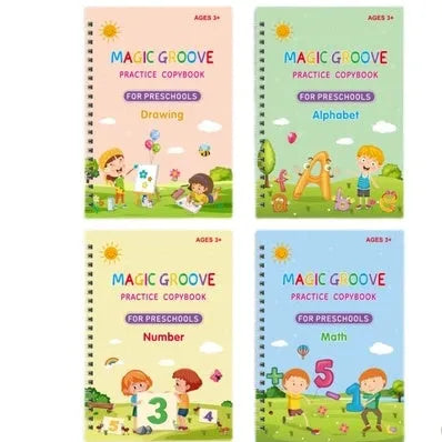 Children's groove magic handwriting practice set with double-sided board and ten pen refills