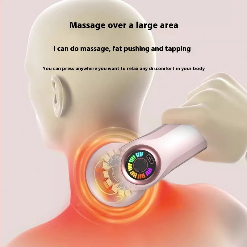 Handheld USB electric massager in black colour for cervical spine waist back leg massage