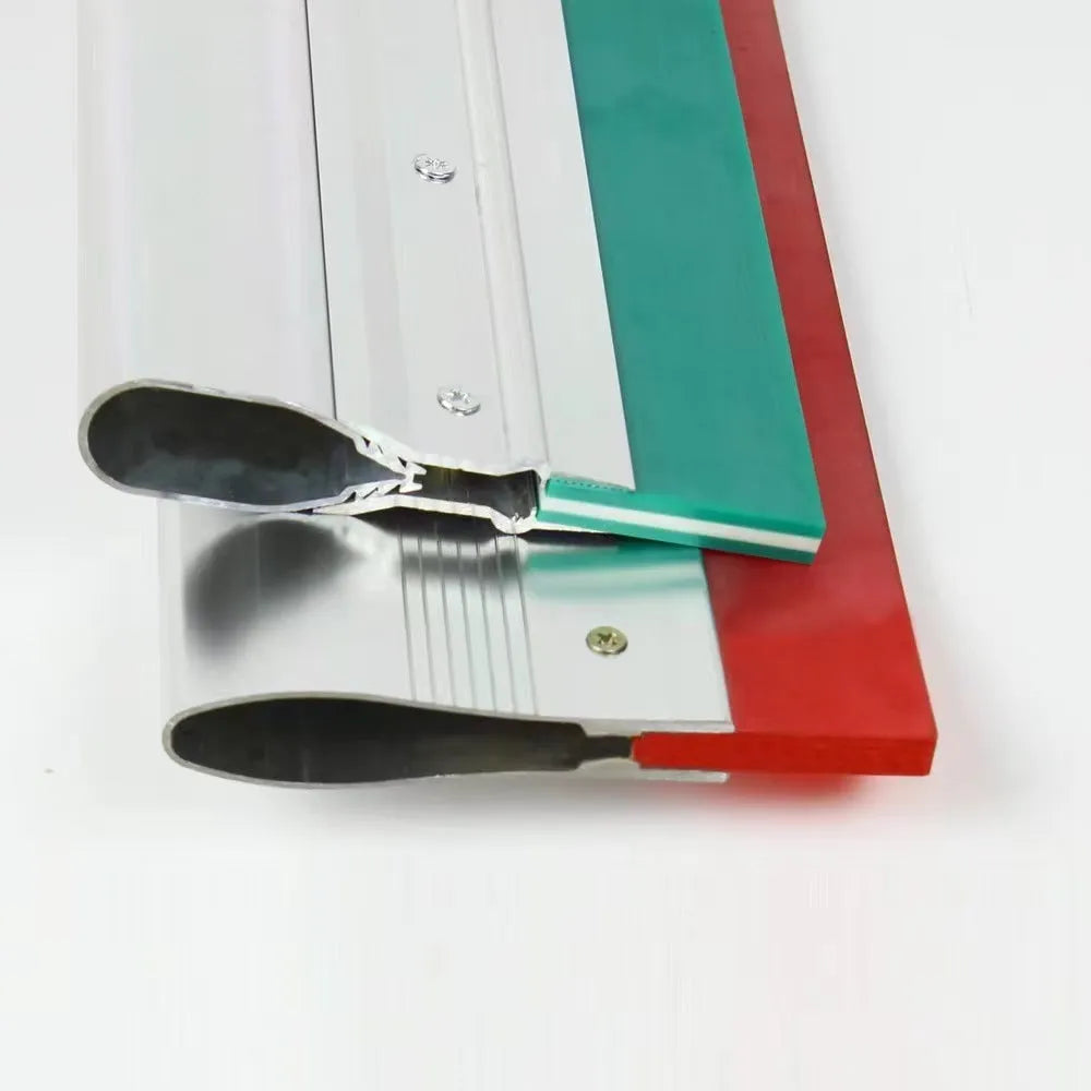 Green aluminum alloy squeegee scraper with metal handle measuring 50cm long