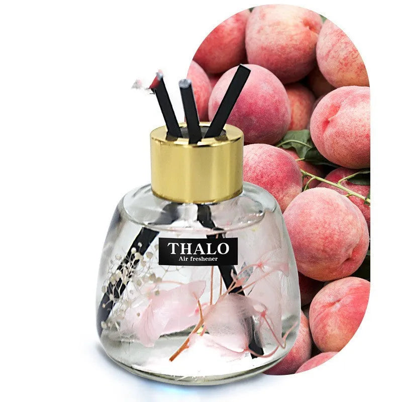 Glass bottle car fragrance ornament for loose incense in choice of six scents.