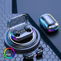 Wireless Bluetooth earbuds with charging case featuring touch controls and Bluetooth 5.3 technology