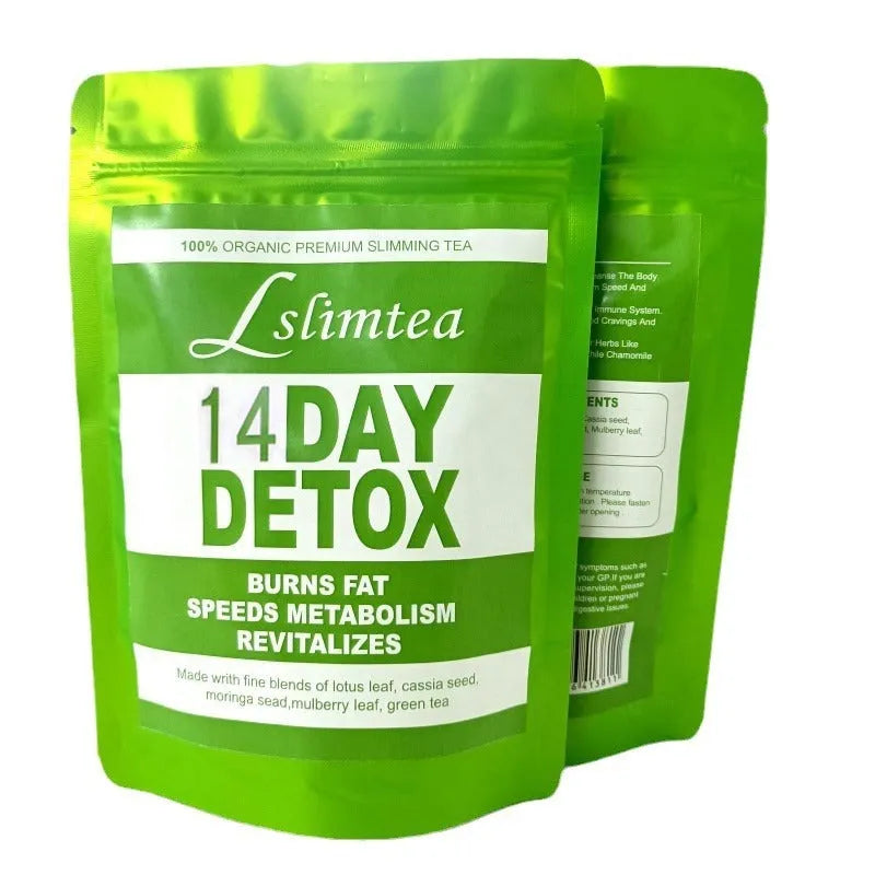 14-day herbal detox tea pack containing 14 individual 3g tea sachets