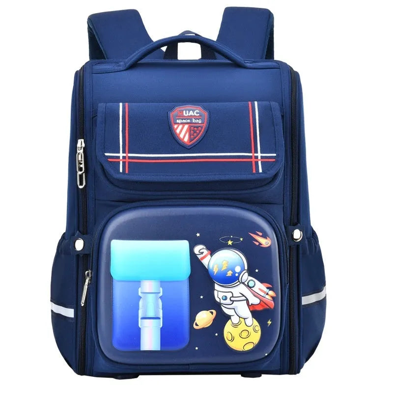 Children's cartoon backpack with animal patterns, Oxford cloth construction, and airpillow burden-reducing straps