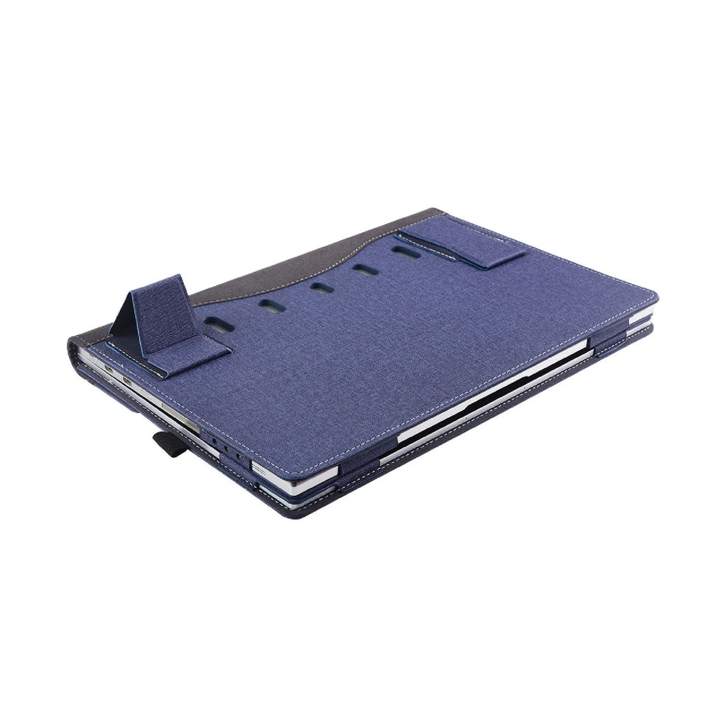 Black imitation leather laptop protective sleeve for Microsoft Laptop6 13.5 and 15 inch models, showing Chinese-style design.
