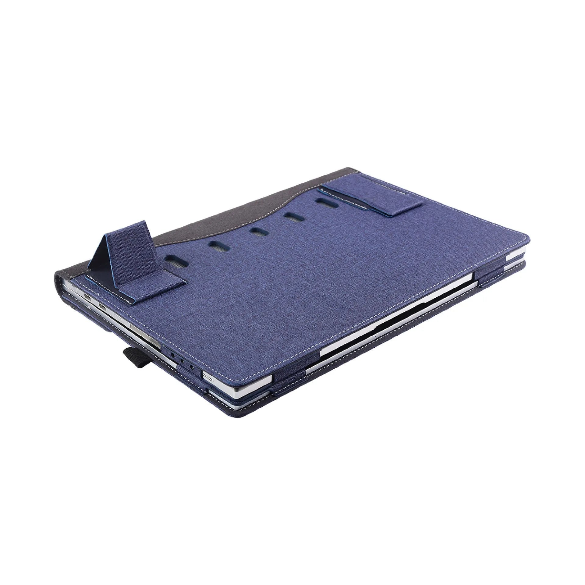 Black imitation leather laptop protective sleeve for Microsoft Laptop6 13.5 and 15 inch models, showing Chinese-style design.