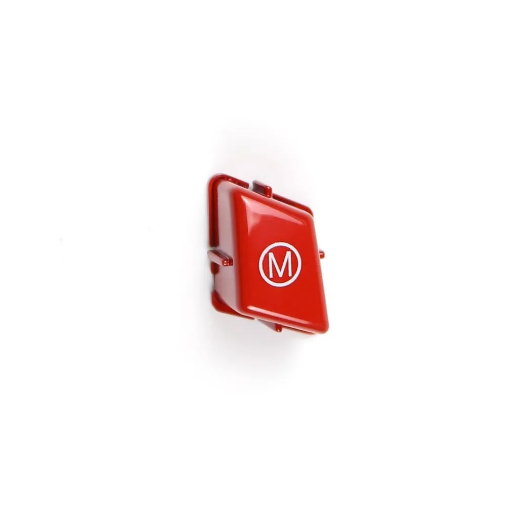 Red and blue BMW steering wheel M1 M2 mode buttons with installation keys for F30 and F34 models