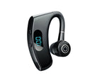 Digital display business earphones with charging compartment, Bluetooth 5.2, and 68-hour battery life in black