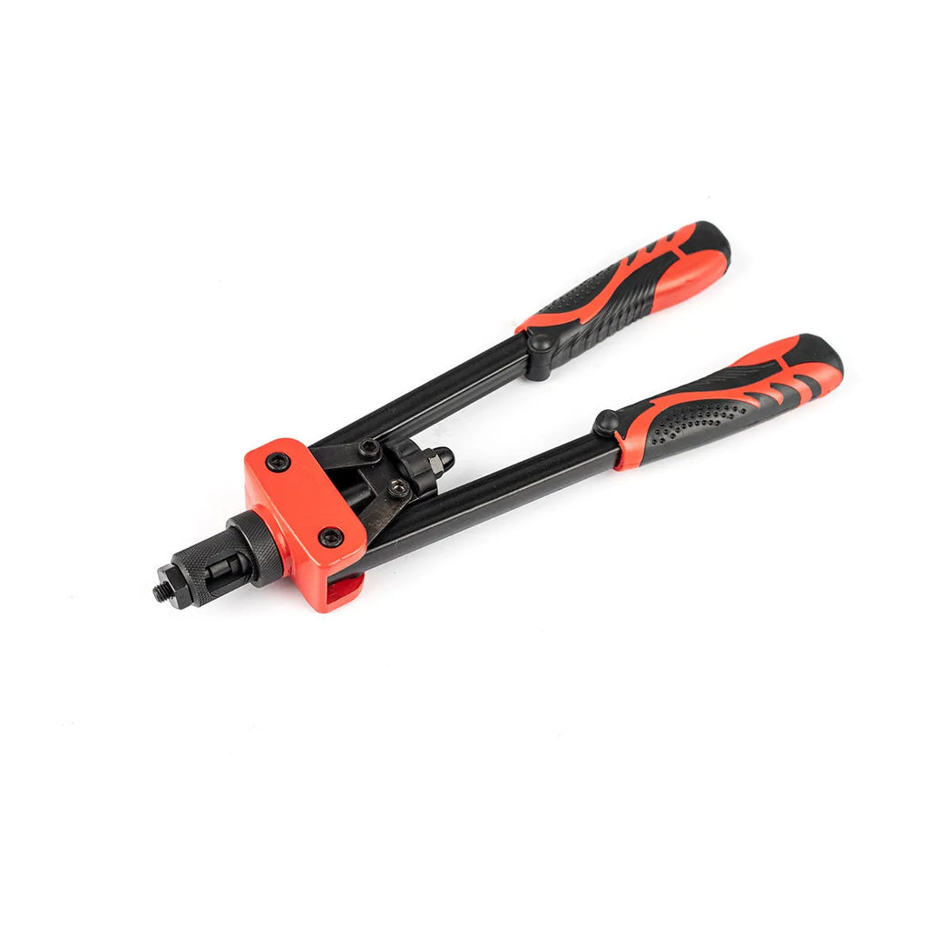 CQ14 14-inch alloy rivet nut pull-setter tool with six M3 M4 M5 M6 M8 M10 tips and 37cm handle.
