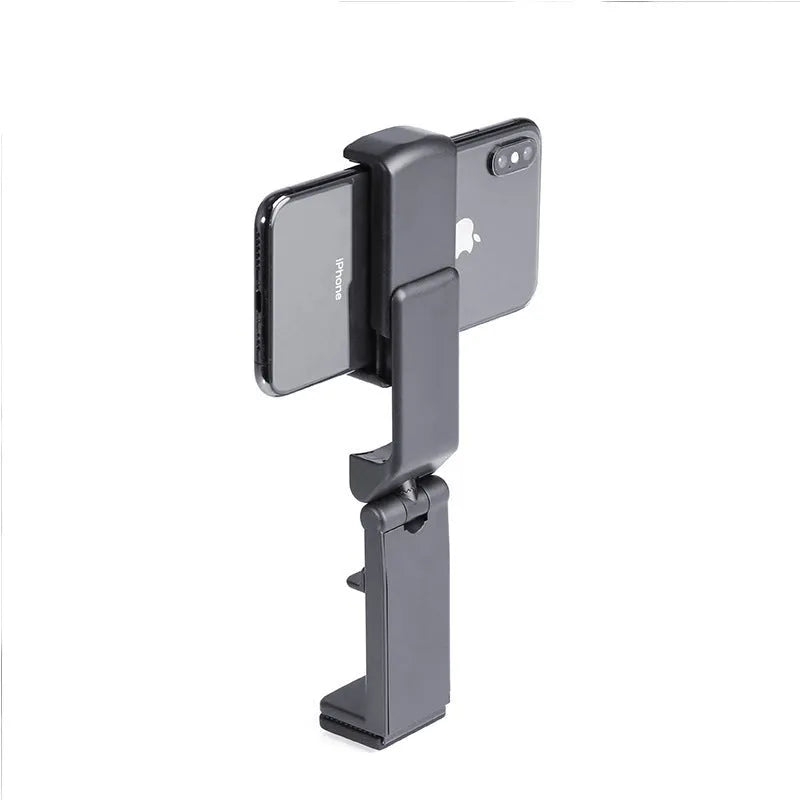 H22 Black collapsible mobile phone holder with 360-degree rotation on desktop