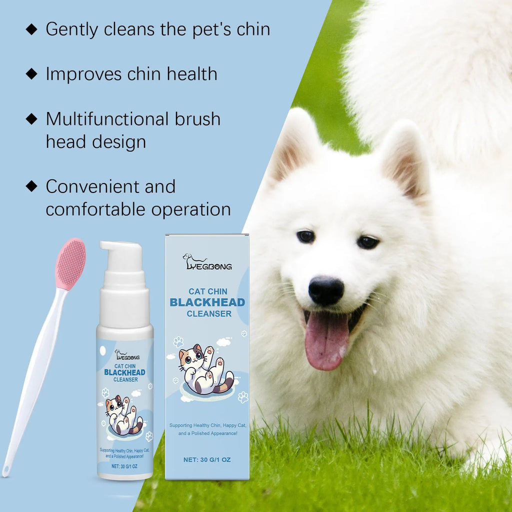 Pet oral cleaning care set with 30g solution and brush for dogs and cats