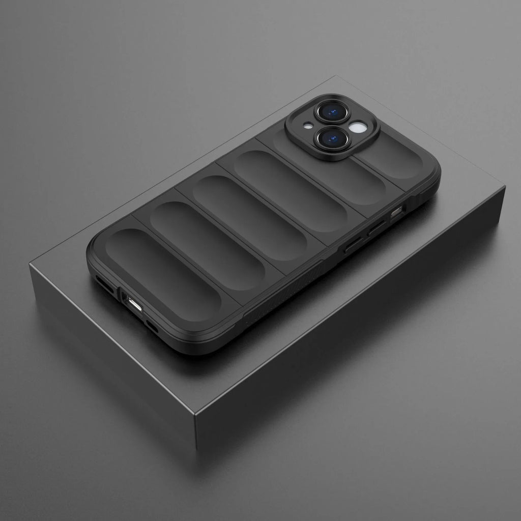 Anti-fall skin feeling TPU PC mobile phone shell back cover for iPhone, black colour