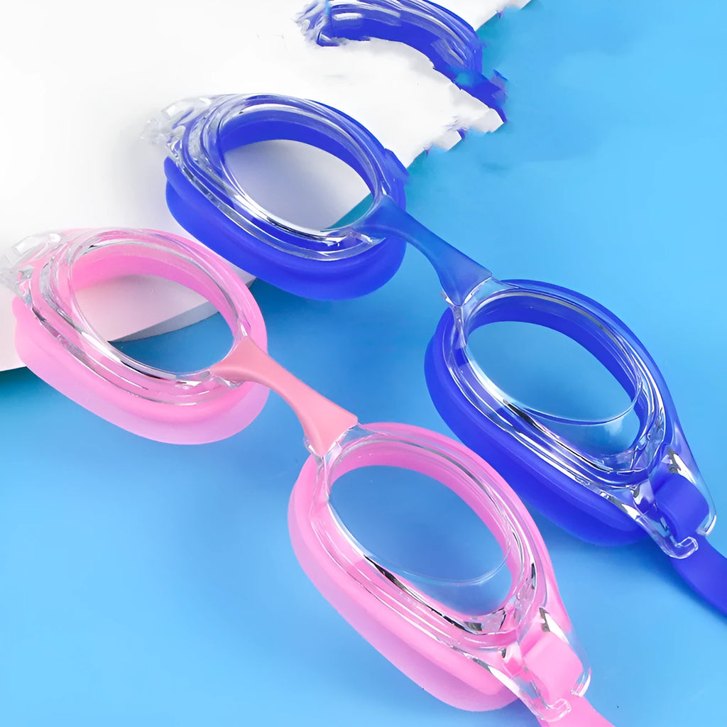 HD waterproof non-fogging swimming goggles with prescription options and protective carrying case