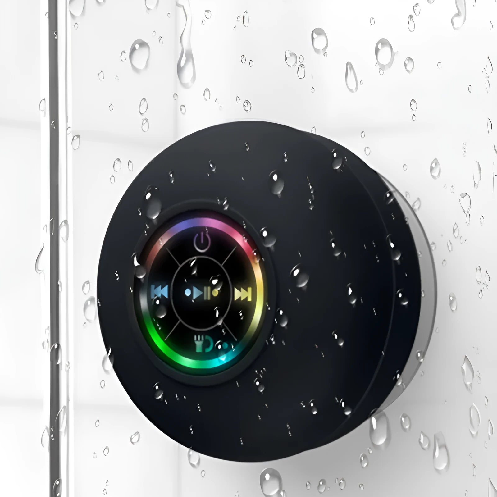 Big suction cup waterproof Bluetooth speaker with LED light emitting, available in multiple colours