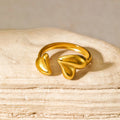 Personalized open mouth ring in 304 stainless steel, retro geometric split ring for women, JH364 gold or steel colour