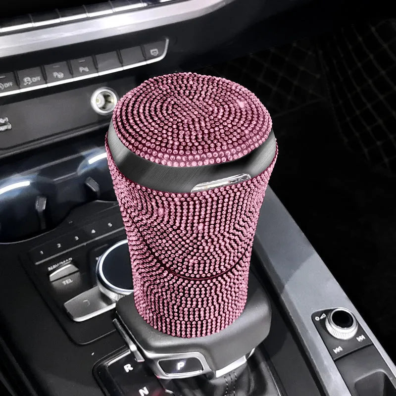 Creative diamond-shaped plastic car ashtray in multi-colour option, 13x8.5x8.5cm size for vehicle interior