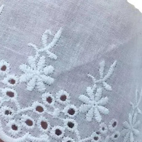 Cotton embroidered lace trim tape showing four width options for clothing DIY projects
