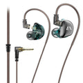 Ear hook wired in-ear headphones with 3.5mm plug, 1.2m silver-plated cable, and 10mm driver, shown in LE3 colour options
