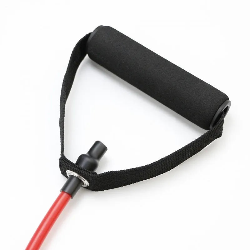 Adjustable chest expander with TPE tension rope in five colour options representing different resistance levels