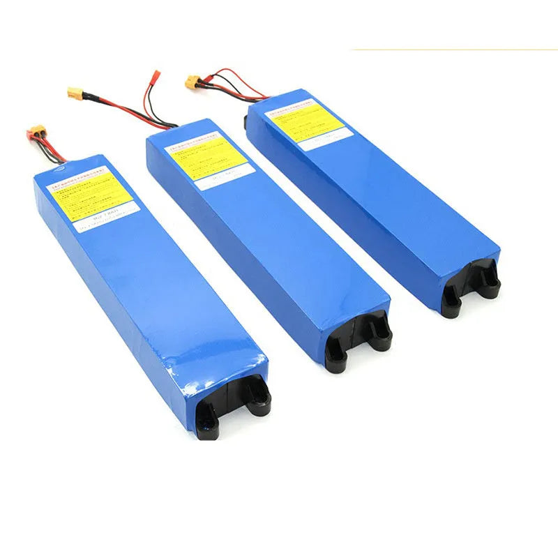 36V lithium battery pack for electric scooters with three capacity options displayed
