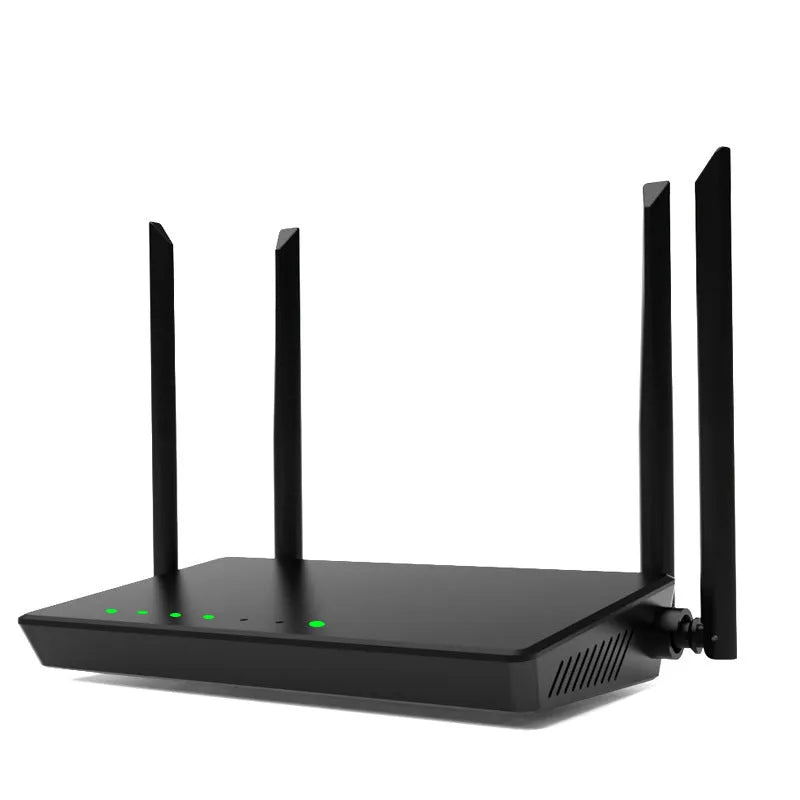 Portable 300m home Wi‑Fi high‑speed router in black or white with bare metal design
