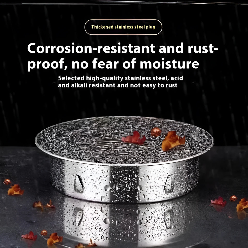 Stainless steel deodorant floor drain seal cover with inlay design