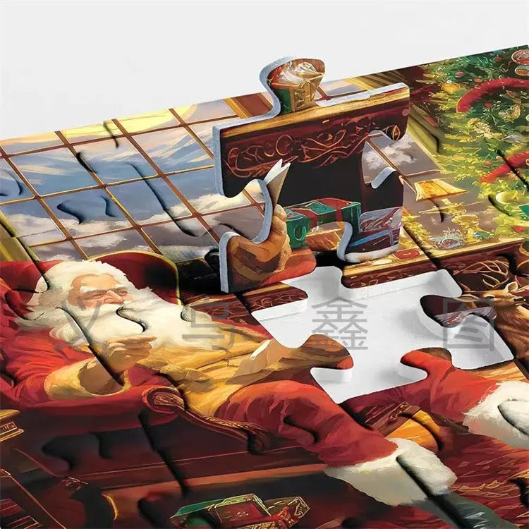 Children's Santa Claus 1000 piece paper puzzle toy in colour box packaging for teenagers