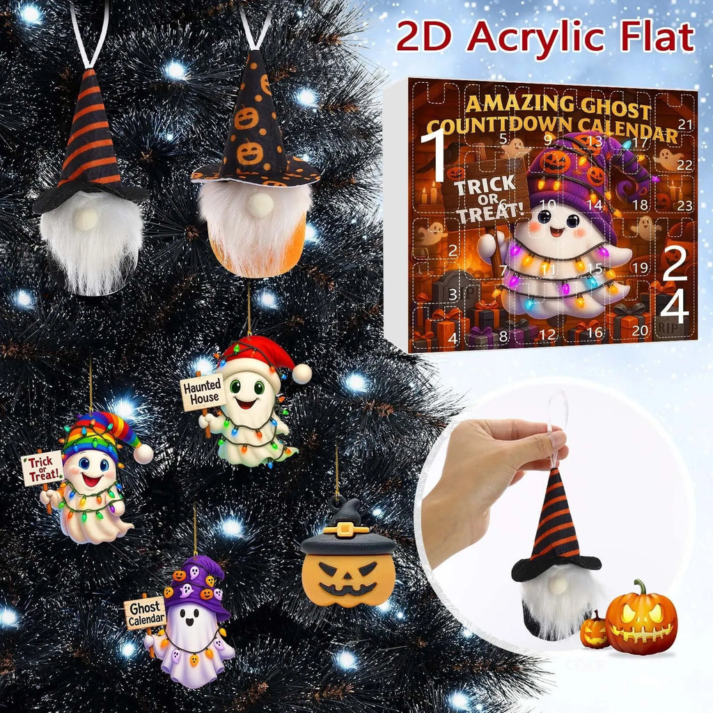 Ghost Pumpkin Doll Blind Box Halloween tree ornaments with acrylic pendants and PVC figurines