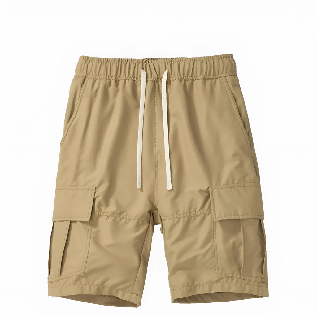 Men's multi-pocket loose cropped pants in polyester for summer outdoor leisure activities