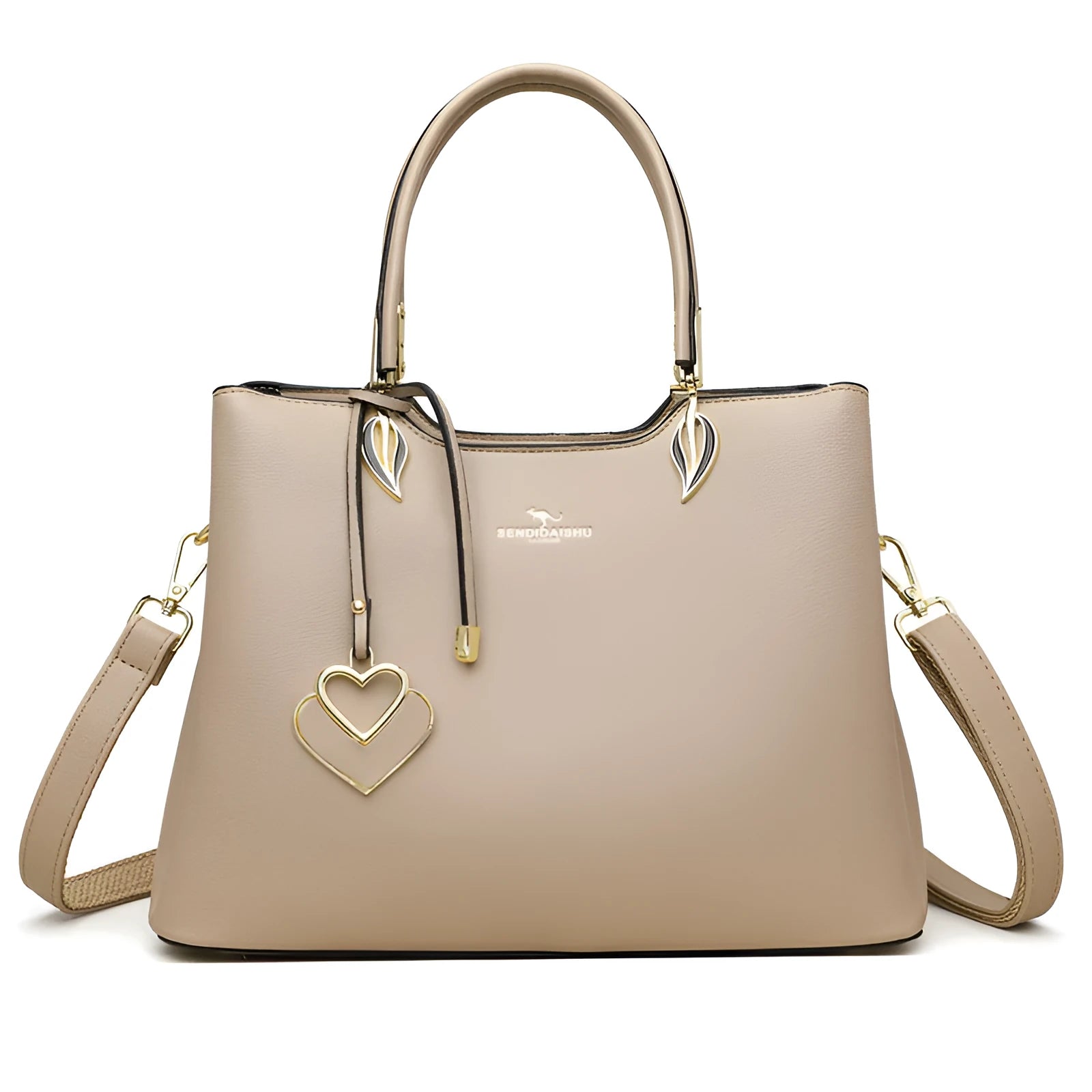 Women's black PU leather messenger bag with multi-layer shoulder design and sewing thread detailing