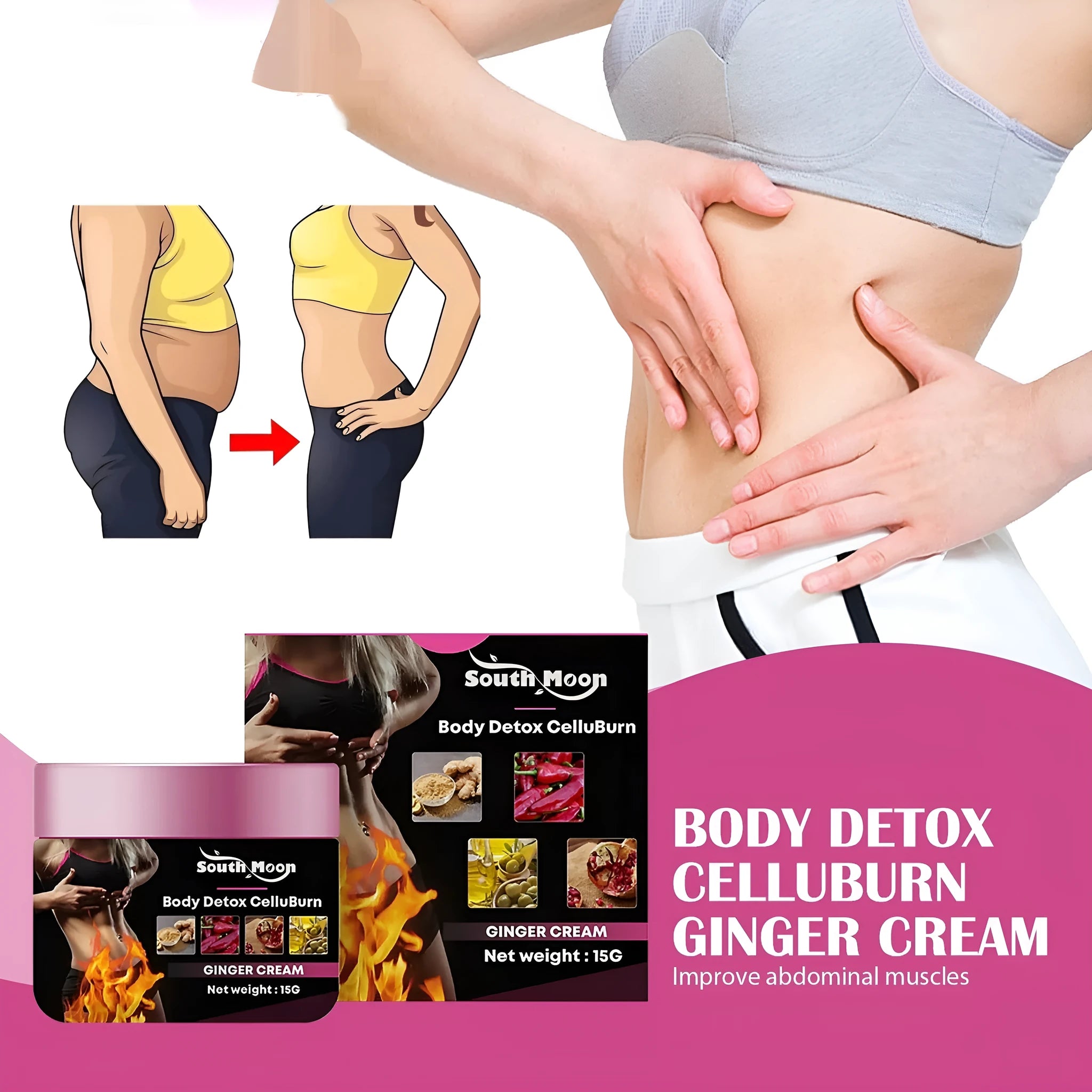 15g thigh slimming cream tube with olive oil and hyaluronic acid for weight loss and shaping