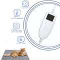 Grey 30x40cm pet electric blanket made of cloth, with US plug, for cats and small dogs in cages or beds.