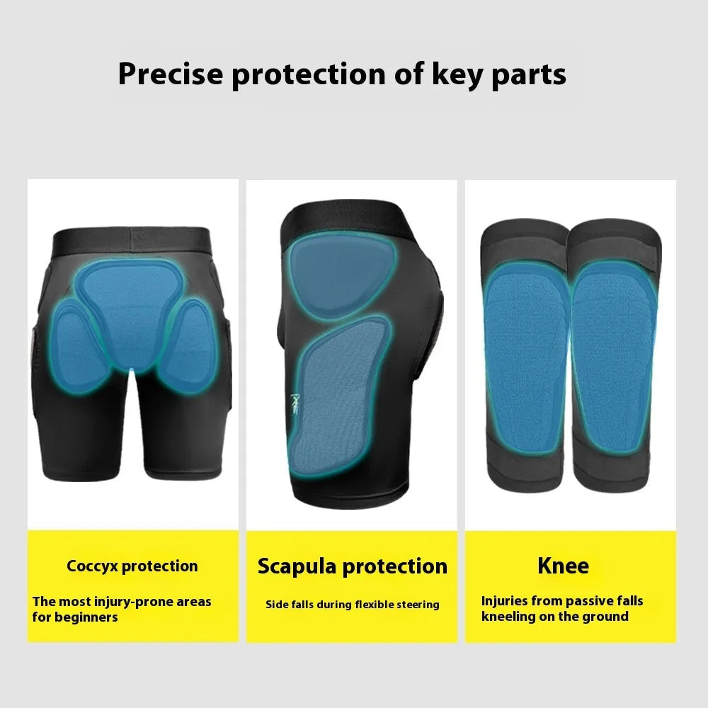 X-ray diffraction technology ski protective gear hip pads and knee pads for winter sports