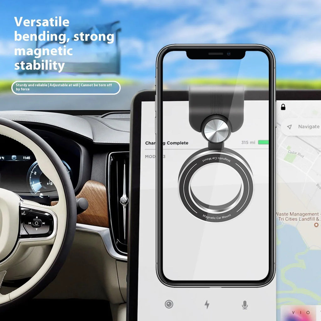 Car magnetic phone holder with folding design in RT025 Classic Edition mounted on vehicle air vent