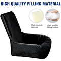 Black breathable pet car hanging bag with waterproof seat cushion for dogs