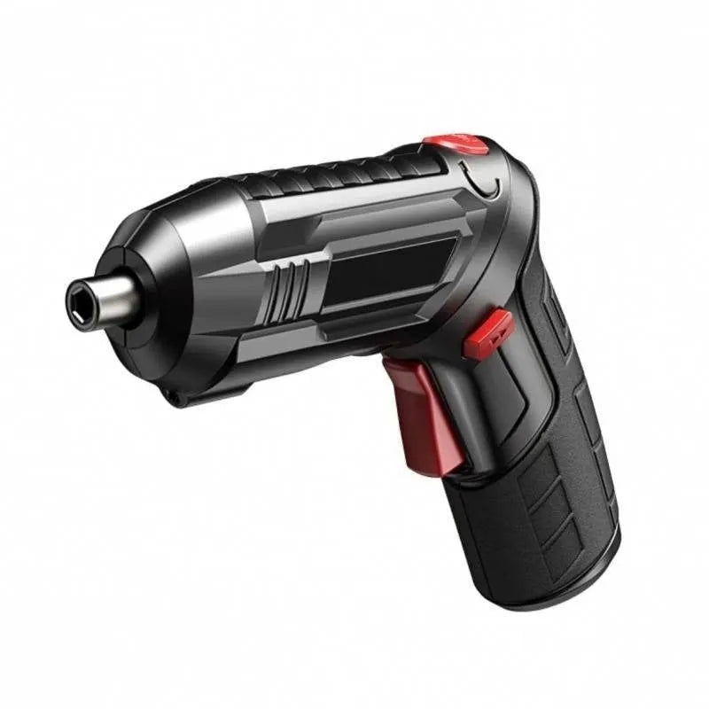 Electric screwdriver gun with lithium battery and charging capability in utility bag packaging