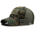 Tactical camouflage baseball cap with adjustable Velcro strap and dome crown in cotton fabric