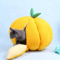 Winter closed pumpkin nest pet bed in orange, grey or green for cats, small dogs and rabbits, M and L sizes