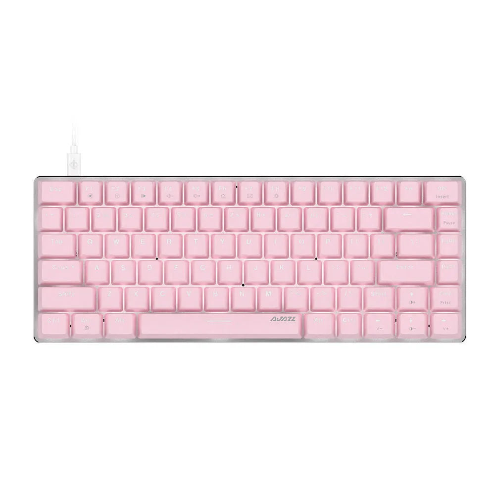 82-key mechanical gaming keyboard with white backlight and metal construction