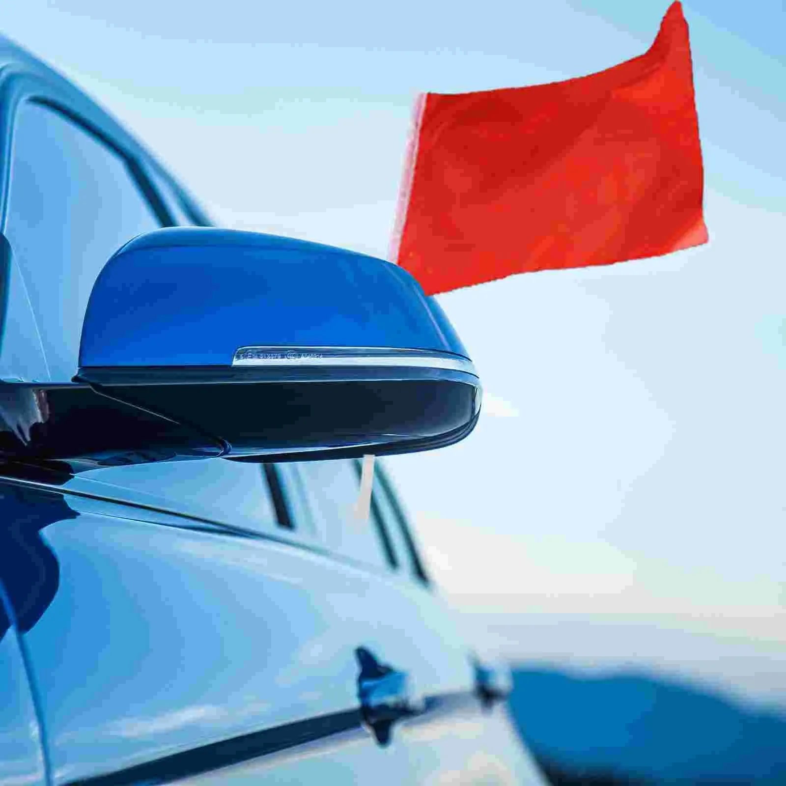 White PP plastic car window flag pole holder set with 10 poles for vehicle decoration
