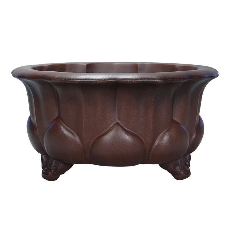 Purple sand succulent flower pot 37x37x20cm with antique Chinese design