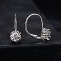 S925 sterling silver flower bud ear clip with moissanite stone and white gold plating.